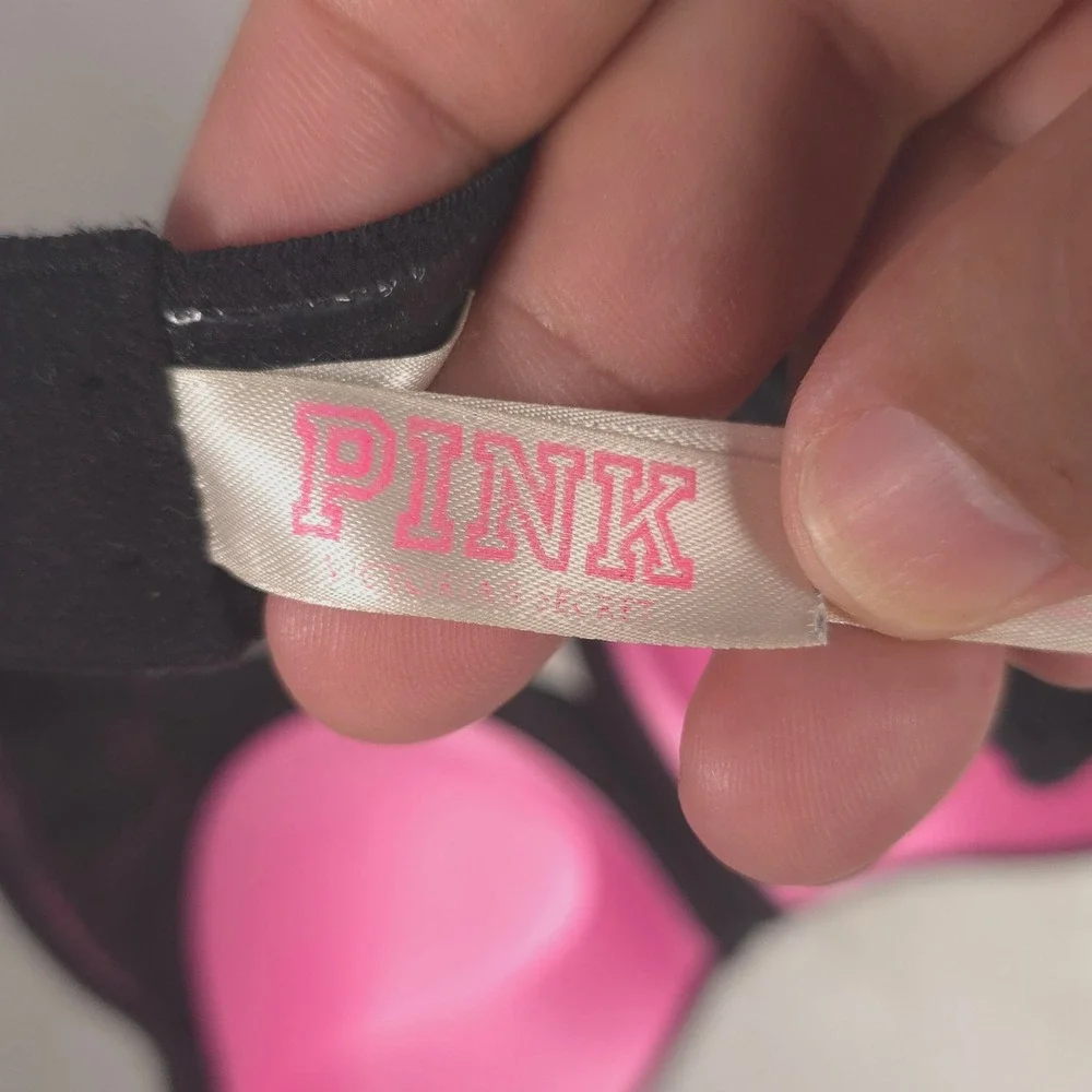 PINK Strapless Bra Black Padded‎ Push Up Everyday Lingerie Size 32C